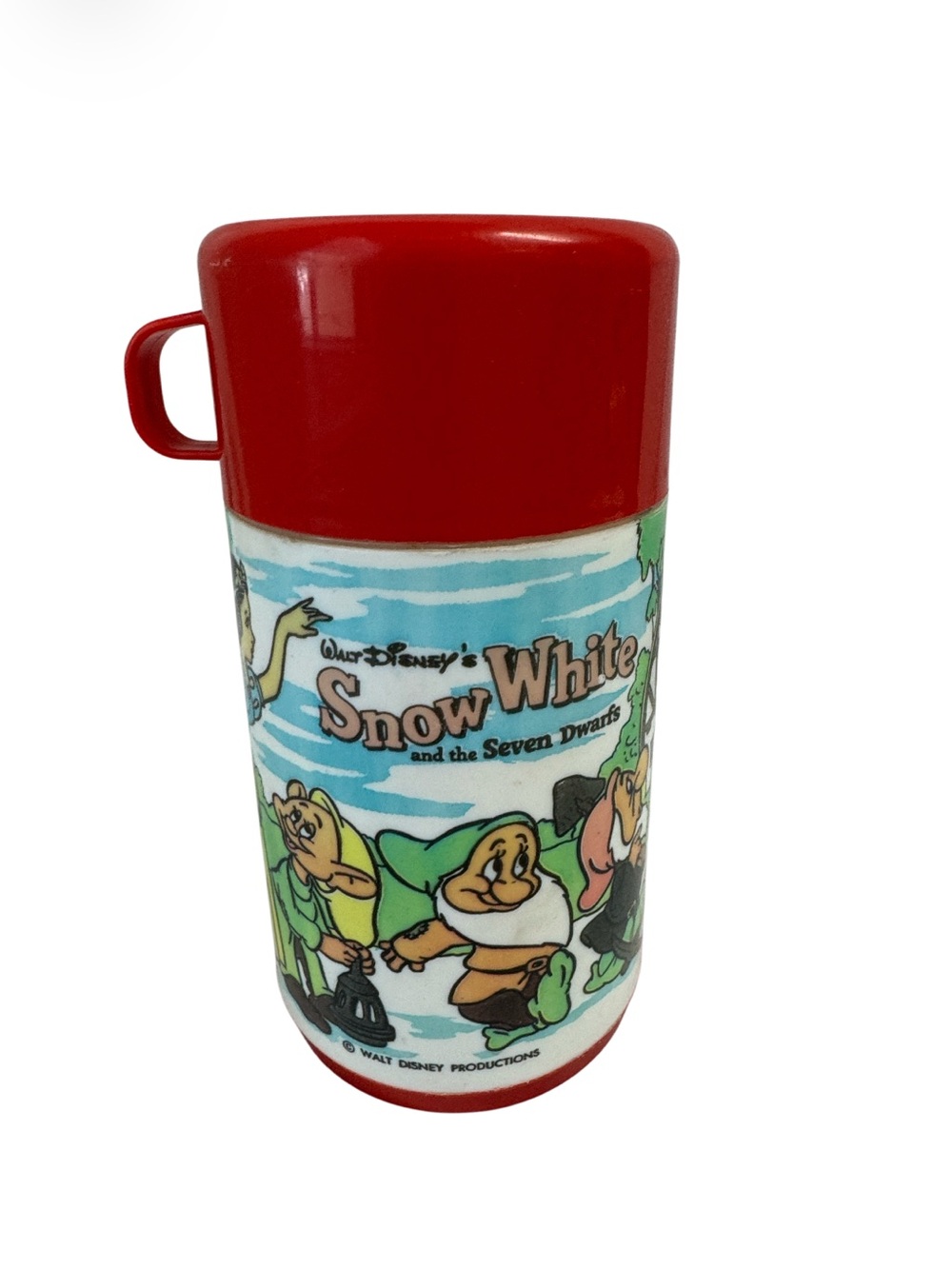 Vintage Snow White & 7 Dwarfs Thermos, Aladdin Industries Size 6 3/4”